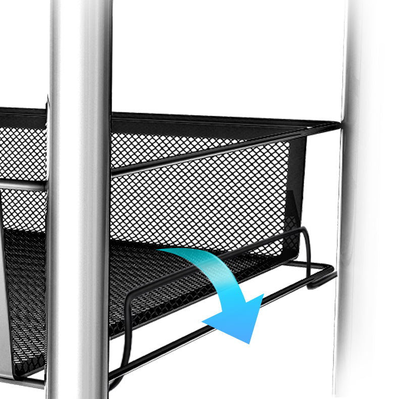 Modern Steel Etagere Bookshelf 3/4/5-Shelf Vertical Open Bookcase with Caster Wheels Clearhalo 'Bookcases' 'furn' 'furn_bookcases' 'Furniture' 'Office Furniture' 5203232