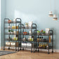 Modern Steel Etagere Bookshelf 3/4/5-Shelf Vertical Open Bookcase with Caster Wheels Clearhalo 'Bookcases' 'furn' 'furn_bookcases' 'Furniture' 'Office Furniture' 5203236