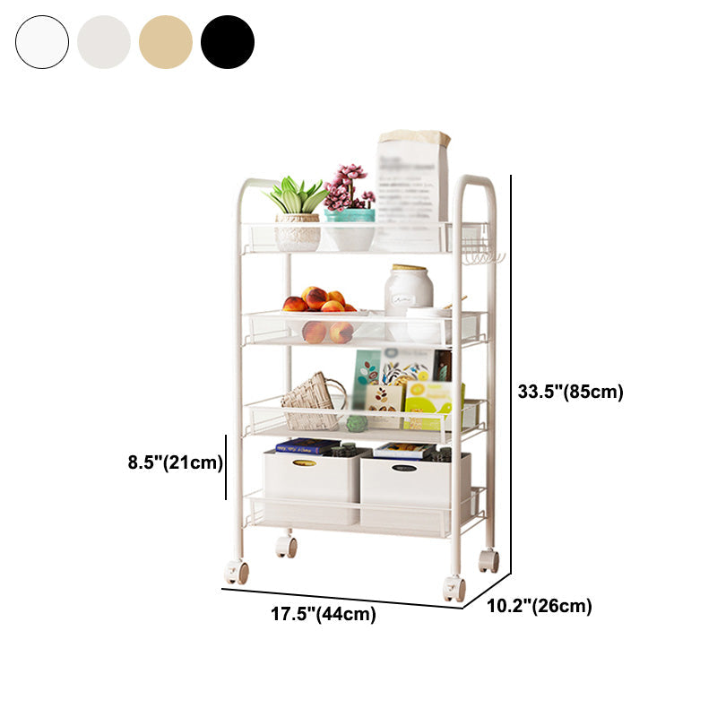 Modern Steel Etagere Bookshelf 3/4/5-Shelf Vertical Open Bookcase with Caster Wheels Clearhalo 'Bookcases' 'furn' 'furn_bookcases' 'Furniture' 'Office Furniture' 5203241