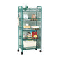 Metal Frame Open Etagere Bookshelf Contemporary Vertical Bookcase with Caster Wheels 18.9"L x 10.2"W x 41.3"H Green Clearhalo 'Bookcases' 'furn' 'furn_bookcases' 'Furniture' 'Office Furniture' 5203277