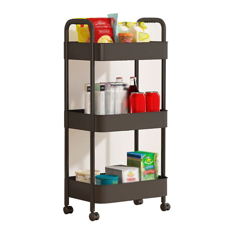 Metal Frame Open Etagere Bookshelf Contemporary Vertical Bookcase with Caster Wheels 16.1"L x 11.2"W x 30.7"H Black Clearhalo 'Bookcases' 'furn' 'furn_bookcases' 'Furniture' 'Office Furniture' 5203279