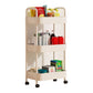 Metal Frame Open Etagere Bookshelf Contemporary Vertical Bookcase with Caster Wheels 16.1"L x 11.2"W x 30.7"H White Clearhalo 'Bookcases' 'furn' 'furn_bookcases' 'Furniture' 'Office Furniture' 5203286