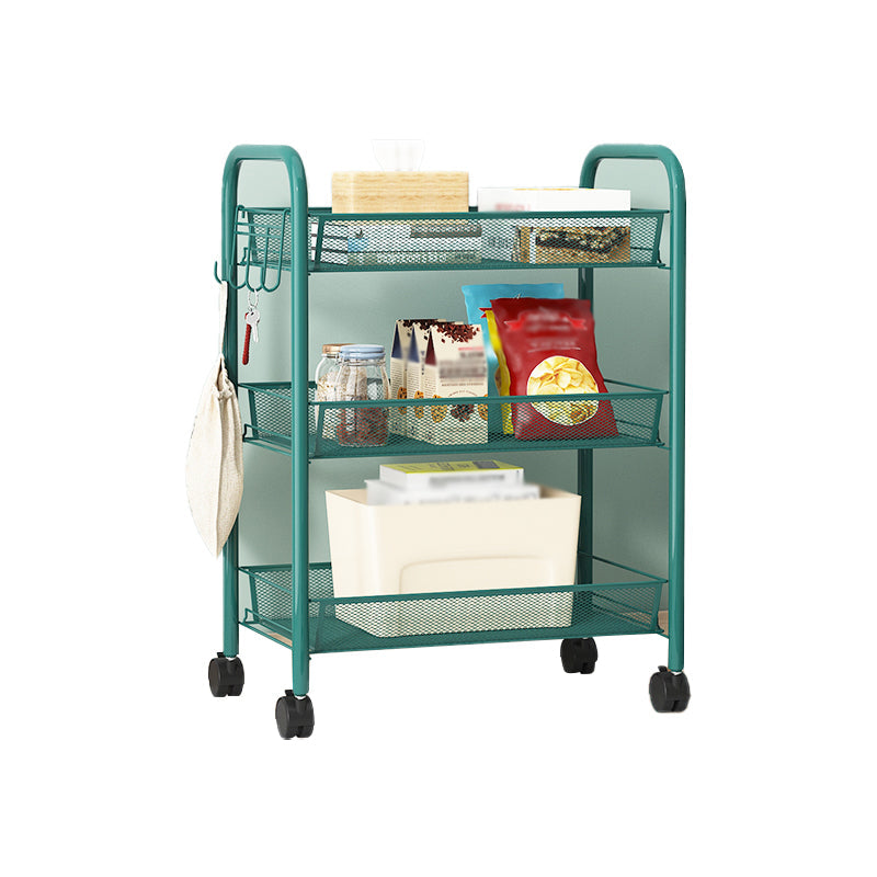 Metal Frame Open Etagere Bookshelf Contemporary Vertical Bookcase with Caster Wheels 18.9"L x 10.2"W x 24.8"H Green Clearhalo 'Bookcases' 'furn' 'furn_bookcases' 'Furniture' 'Office Furniture' 5203287