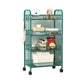 Metal Frame Open Etagere Bookshelf Contemporary Vertical Bookcase with Caster Wheels 18.9"L x 10.2"W x 33.1"H Green Clearhalo 'Bookcases' 'furn' 'furn_bookcases' 'Furniture' 'Office Furniture' 5203289