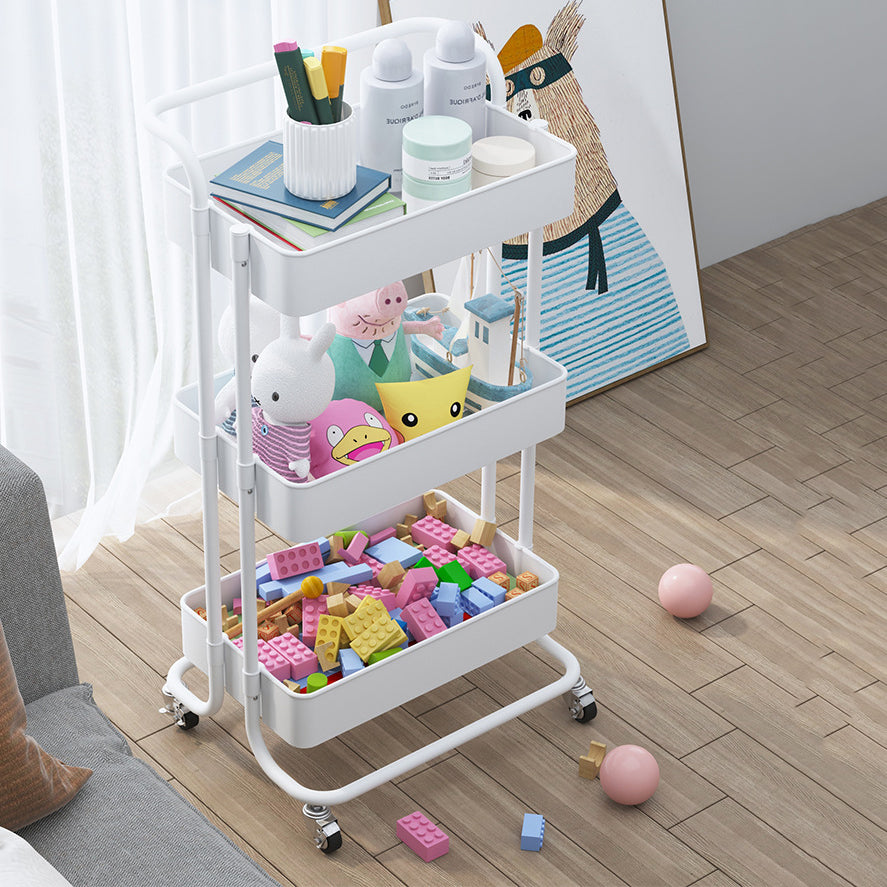 Metal Frame Open Etagere Bookshelf Contemporary Vertical Bookcase with Caster Wheels Clearhalo 'Bookcases' 'furn' 'furn_bookcases' 'Furniture' 'Office Furniture' 5203294