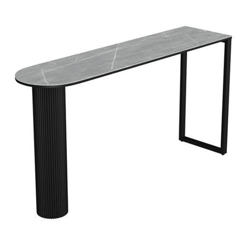 Nordic Simple Bar Table Stone Top Free Form Top Bistro Table for Restaurant Black Gray Without Chairs Clearhalo 'Bar Furniture' 'Bar Tables' 'bar_tables' 'furn' 'furn_bar_tables' 'Furniture' 'Kitchen & Dining Furniture' 5207025