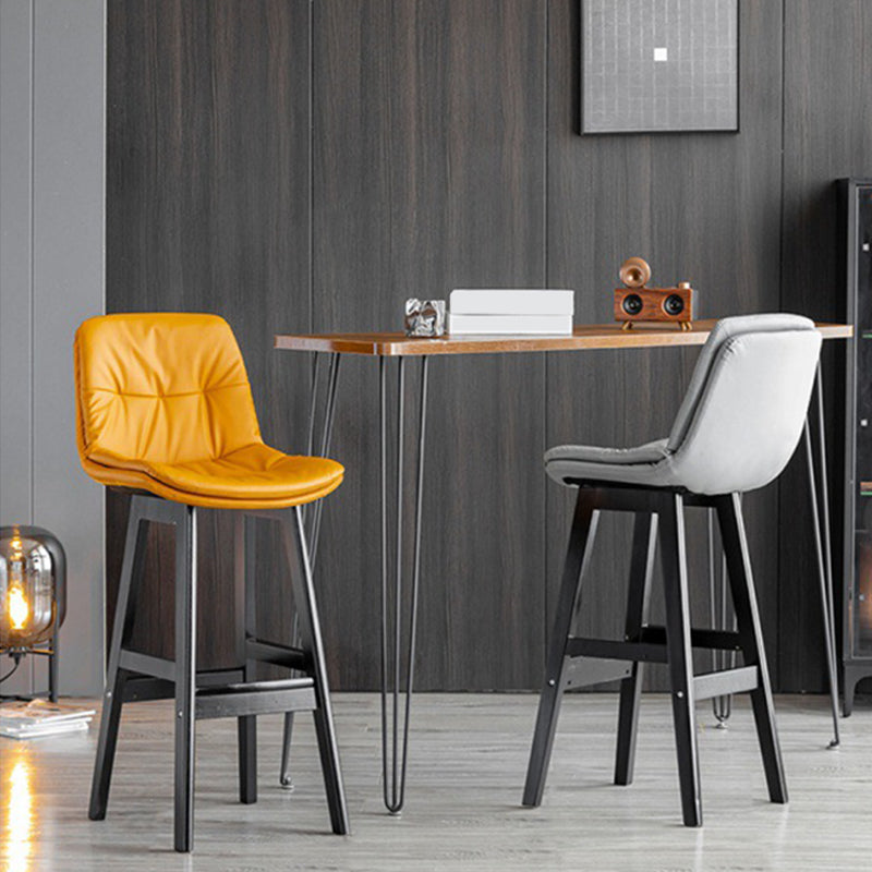 Tabouret de bar en cuir scandinave 27,95 '' tabouret à basse arrière bas