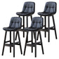 Tabouret de bar en cuir scandinave 27,95 '' tabouret à basse arrière bas