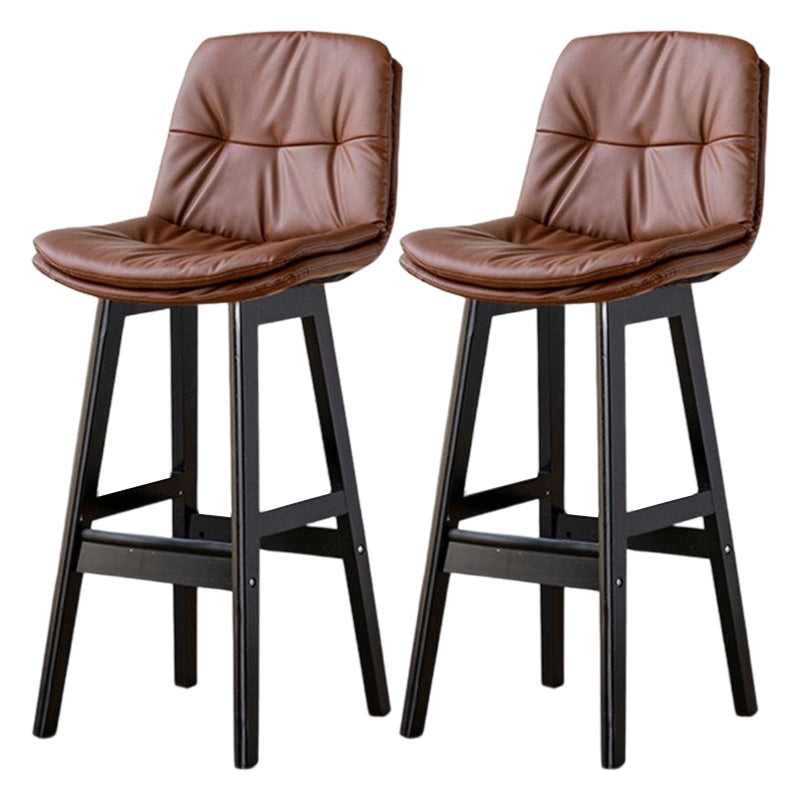 Tabouret de bar en cuir scandinave 27,95 '' tabouret à basse arrière bas