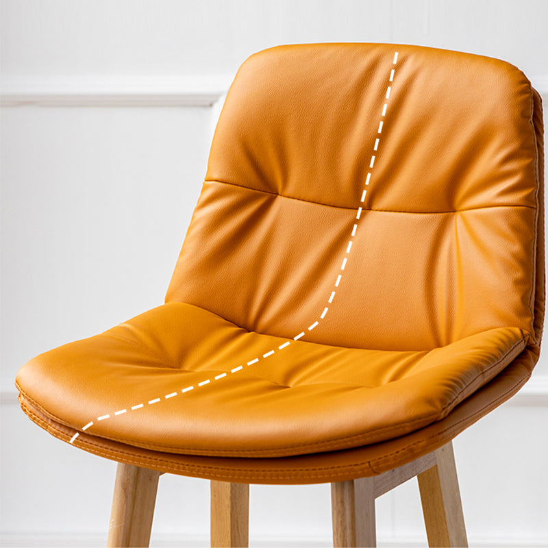 Tabouret de bar en cuir scandinave 27,95 '' tabouret à basse arrière bas