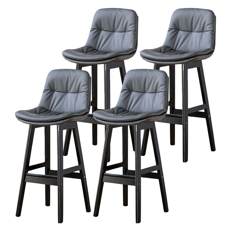 Tabouret de bar en cuir scandinave 27,95 '' tabouret à basse arrière bas
