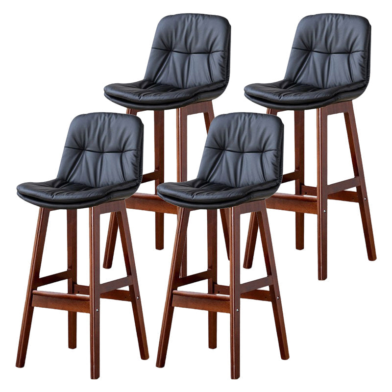 Tabouret de bar en cuir scandinave 27,95 '' tabouret à basse arrière bas