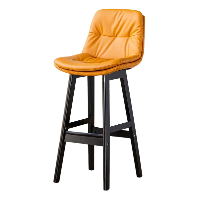 Tabouret de bar en cuir scandinave 27,95 '' tabouret à basse arrière bas