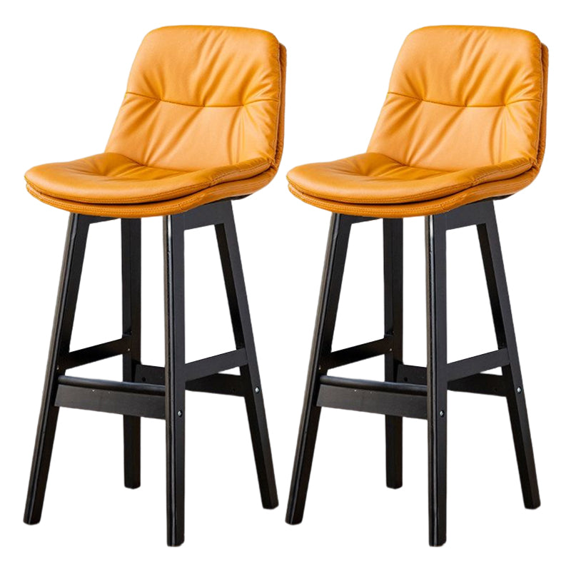 Tabouret de bar en cuir scandinave 27,95 '' tabouret à basse arrière bas