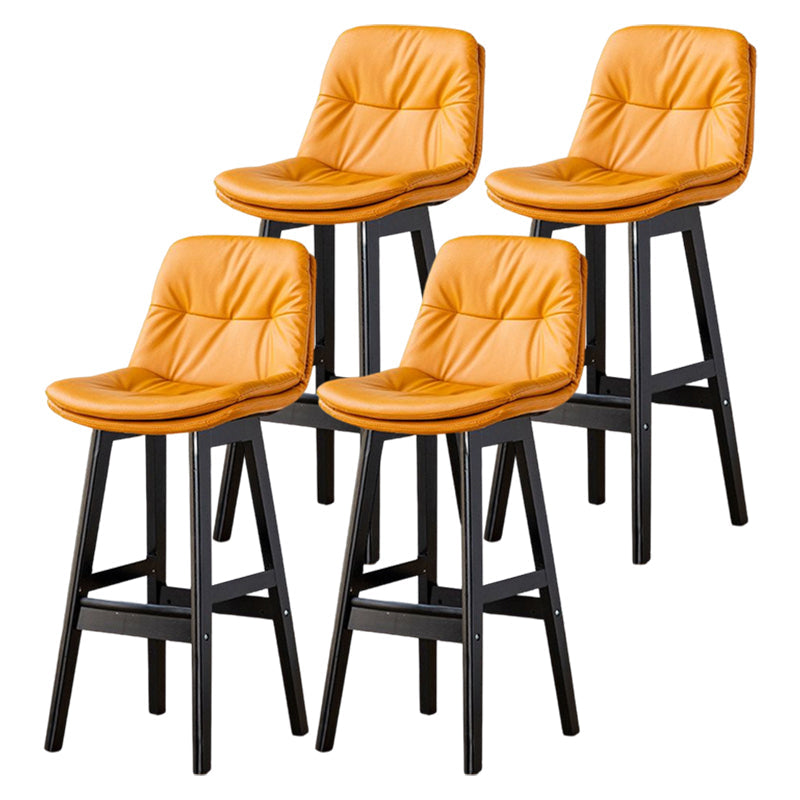 Tabouret de bar en cuir scandinave 27,95 '' tabouret à basse arrière bas
