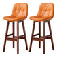 Tabouret de bar en cuir scandinave 27,95 '' tabouret à basse arrière bas