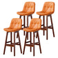 Tabouret de bar en cuir scandinave 27,95 '' tabouret à basse arrière bas