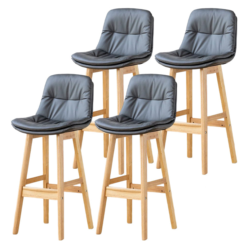 Tabouret de bar en cuir scandinave 27,95 '' tabouret à basse arrière bas