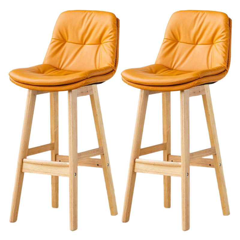 Tabouret de bar en cuir scandinave 27,95 '' tabouret à basse arrière bas