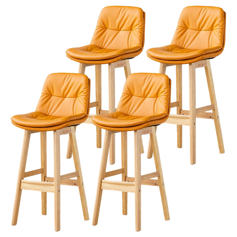 Tabouret de bar en cuir scandinave 27,95 '' tabouret à basse arrière bas