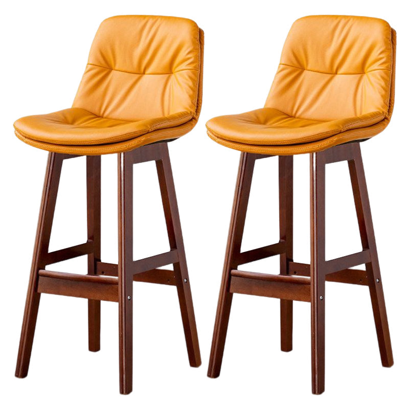 Tabouret de bar en cuir scandinave 27,95 '' tabouret à basse arrière bas