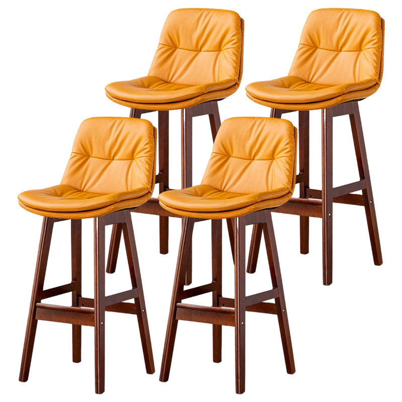 Tabouret de bar en cuir scandinave 27,95 '' tabouret à basse arrière bas