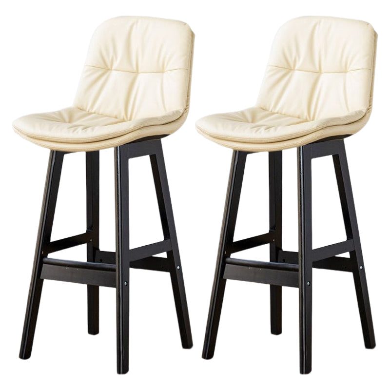 Tabouret de bar en cuir scandinave 27,95 '' tabouret à basse arrière bas