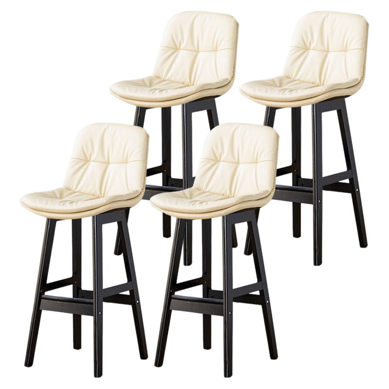 Tabouret de bar en cuir scandinave 27,95 '' tabouret à basse arrière bas