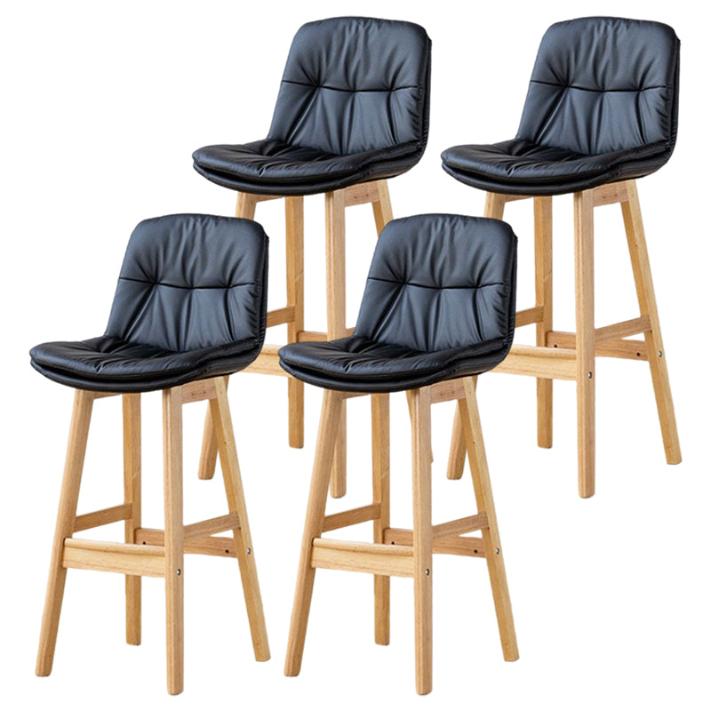 Tabouret de bar en cuir scandinave 27,95 '' tabouret à basse arrière bas