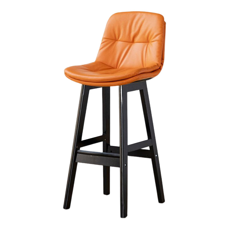 Tabouret de bar en cuir scandinave 27,95 '' tabouret à basse arrière bas