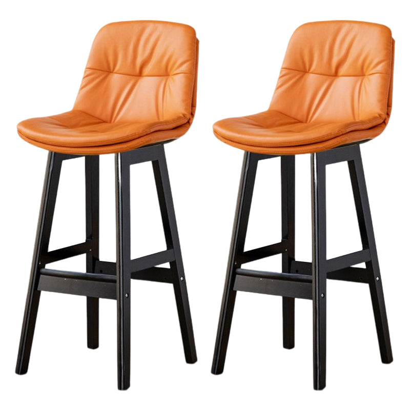 Tabouret de bar en cuir scandinave 27,95 '' tabouret à basse arrière bas