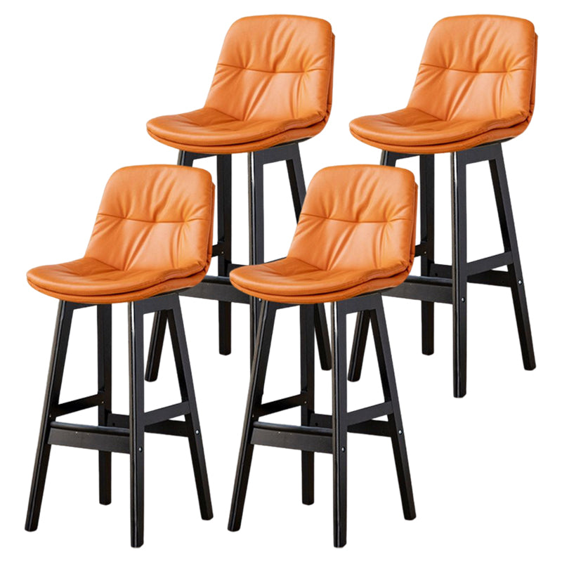 Tabouret de bar en cuir scandinave 27,95 '' tabouret à basse arrière bas