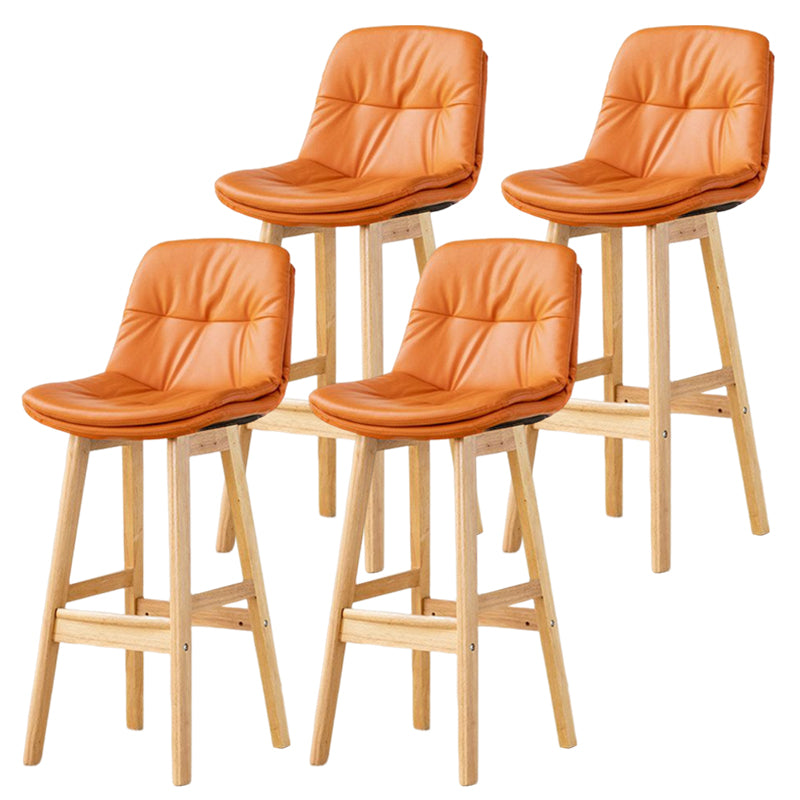 Tabouret de bar en cuir scandinave 27,95 '' tabouret à basse arrière bas