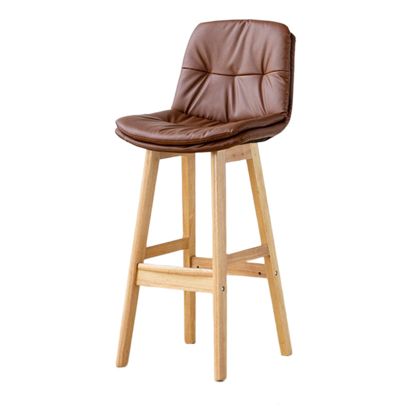 Tabouret de bar en cuir scandinave 27,95 '' tabouret à basse arrière bas