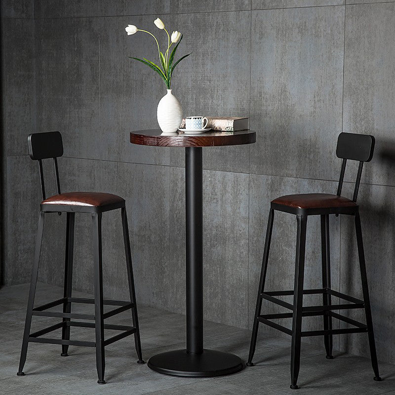 Industrial Leather Bar and Counter Stool Square Stool with 4 Legs Clearhalo 'Bar Furniture' 'Bar Stools' 'bar_stools' 'furn' 'furn_bar_stools' 'Furniture' 'Kitchen & Dining Furniture' 5207429