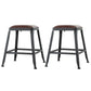 Industrial Leather Bar and Counter Stool Square Stool with 4 Legs Backless 2 Piece Set Short Stool(18"H) Clearhalo 'Bar Furniture' 'Bar Stools' 'bar_stools' 'furn' 'furn_bar_stools' 'Furniture' 'Kitchen & Dining Furniture' 5207431