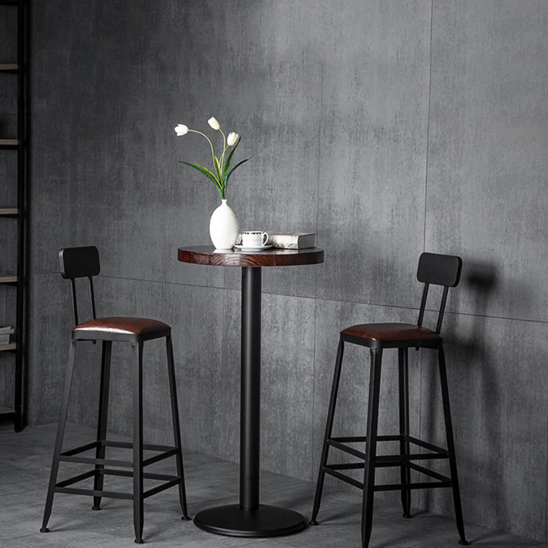 Industrial Leather Bar and Counter Stool Square Stool with 4 Legs Clearhalo 'Bar Furniture' 'Bar Stools' 'bar_stools' 'furn' 'furn_bar_stools' 'Furniture' 'Kitchen & Dining Furniture' 5207434