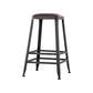 Industrial Leather Bar and Counter Stool Square Stool with 4 Legs Backless 1 Piece Counter Stool(26"H) Clearhalo 'Bar Furniture' 'Bar Stools' 'bar_stools' 'furn' 'furn_bar_stools' 'Furniture' 'Kitchen & Dining Furniture' 5207435