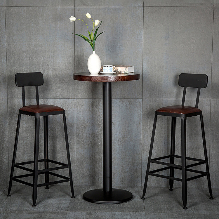 Industrial Leather Bar and Counter Stool Square Stool with 4 Legs Clearhalo 'Bar Furniture' 'Bar Stools' 'bar_stools' 'furn' 'furn_bar_stools' 'Furniture' 'Kitchen & Dining Furniture' 5207436