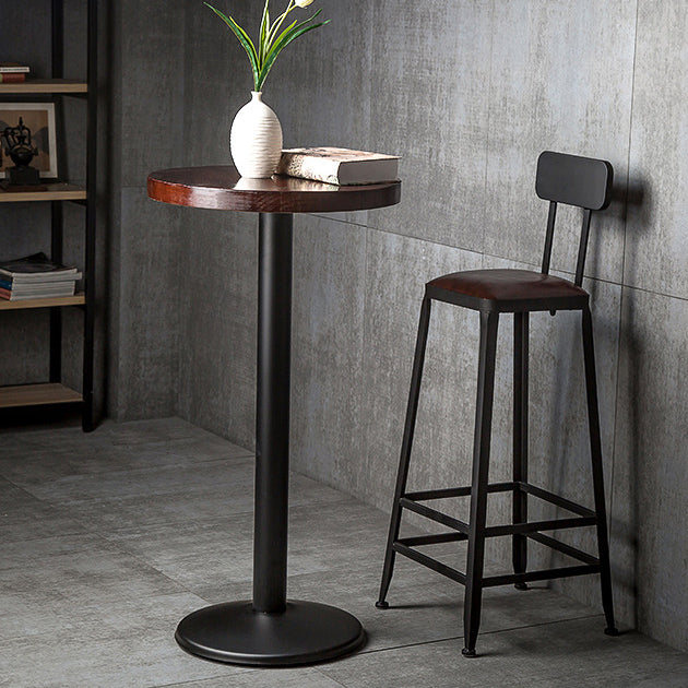 Industrial Leather Bar and Counter Stool Square Stool with 4 Legs Clearhalo 'Bar Furniture' 'Bar Stools' 'bar_stools' 'furn' 'furn_bar_stools' 'Furniture' 'Kitchen & Dining Furniture' 5207443