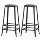 Industrial Leather Bar and Counter Stool Square Stool with 4 Legs Backless 2 Piece Set Bar Stool(31"H) Clearhalo 'Bar Furniture' 'Bar Stools' 'bar_stools' 'furn' 'furn_bar_stools' 'Furniture' 'Kitchen & Dining Furniture' 5207448