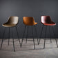 Industrial Style PU Leather Stools Square Low Back with Metal Legs for Bristol