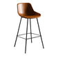 Industrial Style PU Leather Stools Square Low Back with Metal Legs for Bristol