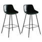Industrial Style PU Leather Stools Square Low Back with Metal Legs for Bristol