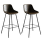 Industrial Style PU Leather Stools Square Low Back with Metal Legs for Bristol