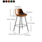 Industrial Style PU Leather Stools Square Low Back with Metal Legs for Bristol