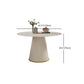 Glam Leather Dinette Set 1/3/4/5/7 Pieces Dining Table Set with Round Sintered Stone Top