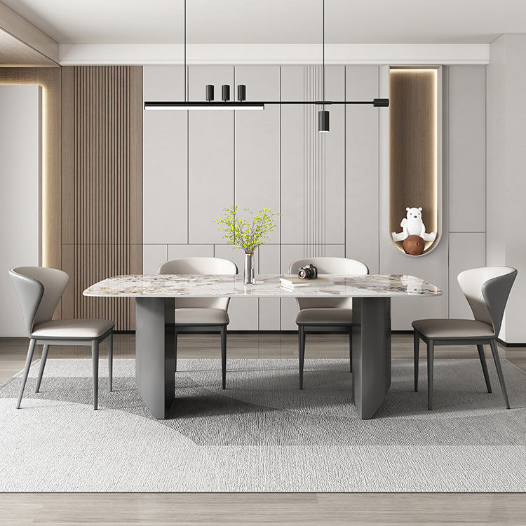 Modern Sintered Stone Dining Set Rectangle 1/2/5/7 Pieces Dining Area Table Set
