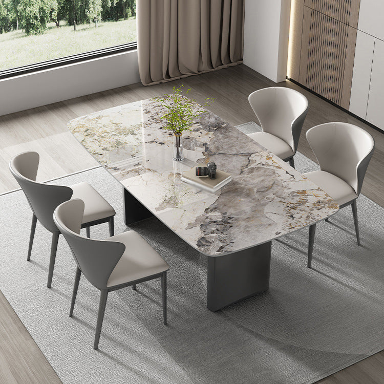 Modern Sintered Stone Dining Set Rectangle 1/2/5/7 Pieces Dining Area Table Set