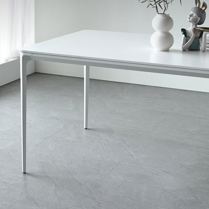 Modern Aluminium Dinette Set 1/2/7 Pieces Rectangle White Sintered Stone Dining Table Set